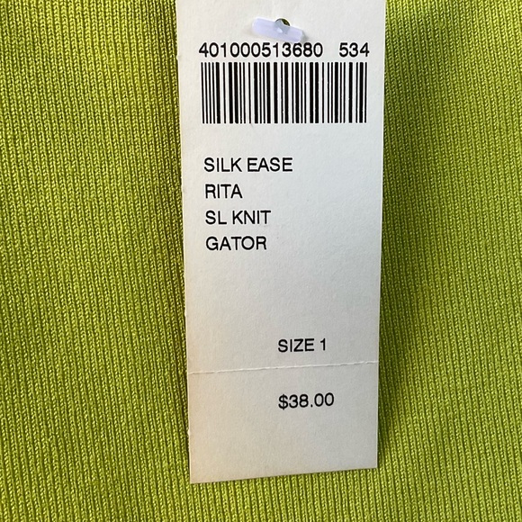 Chico’s Silk Ease Rita Sleeveless Knit Tank Gator Green; NWT; M/8 - Picture 3 of 11